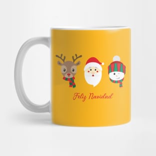 Feliz Navidad ' Santa Claus and Friends Aesthetic Logo design Mug